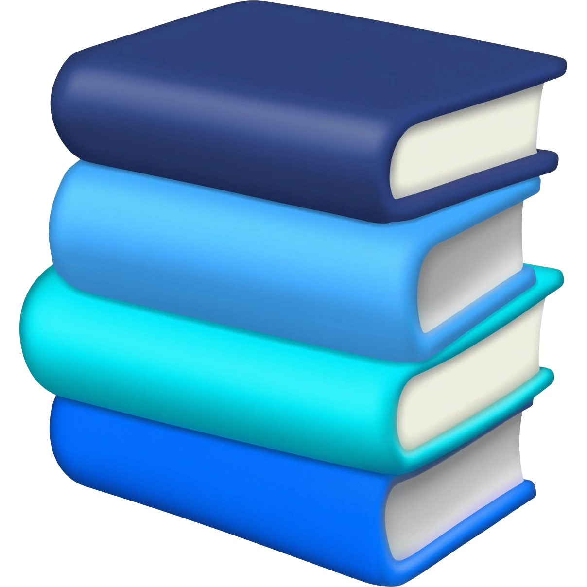 navy blue, blue, aqua blue emojis for layered books emoji