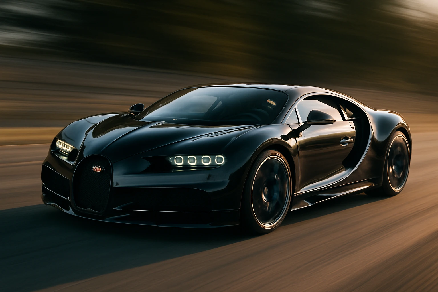 Bugatti Chiron three-quarter angle dynamic pose luxury car glossy paint emoji