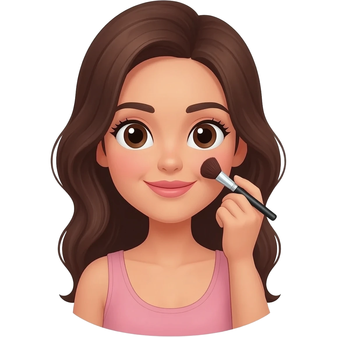 mujer lista para maquillarse emoji