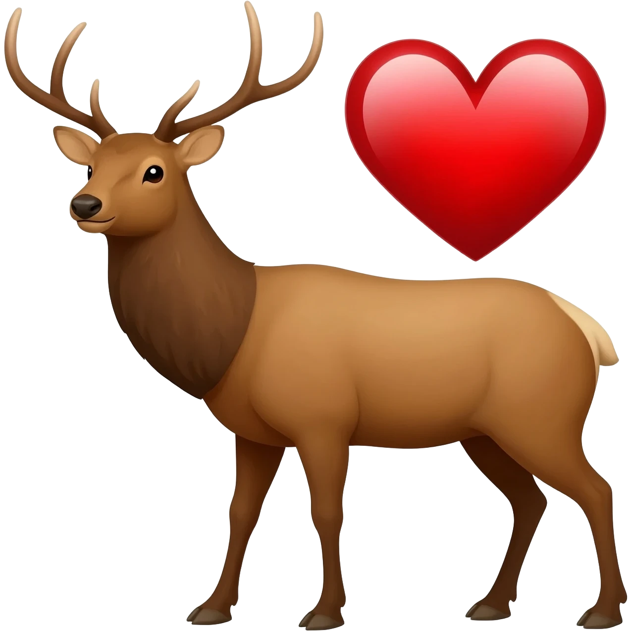Elchkopf mit einem großen Herzen neben dran emoji