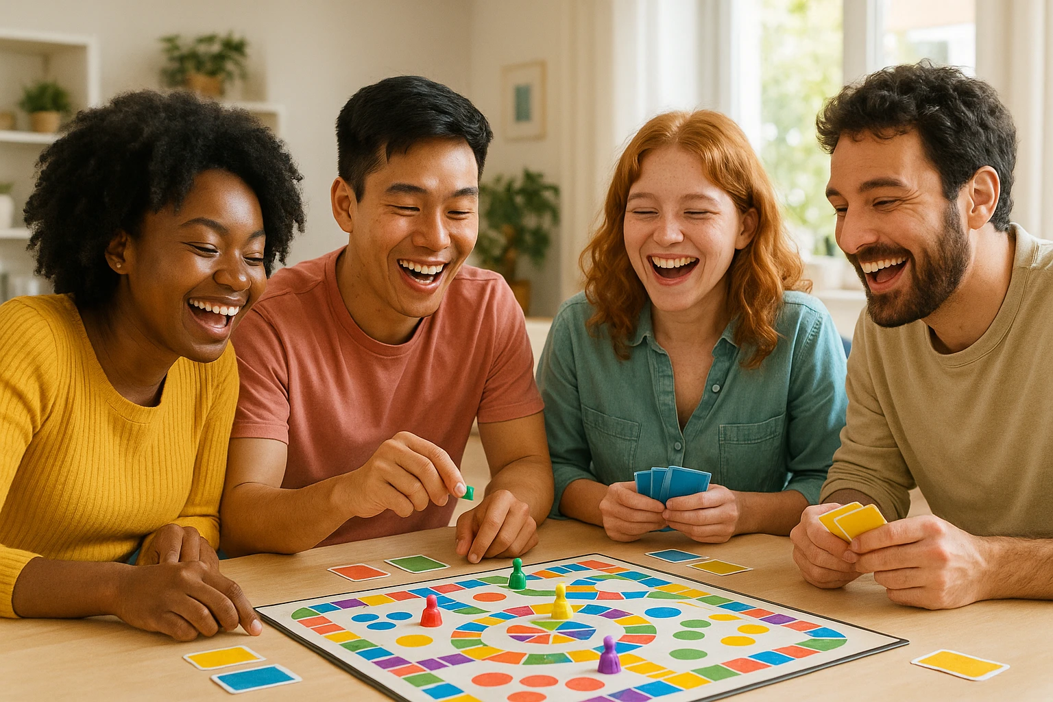 group of friends playing a fun game emoji