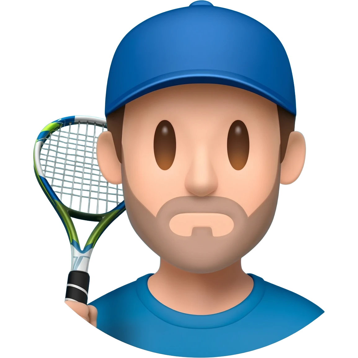 make a circula imogi of man playing padel with blue hat emoji
