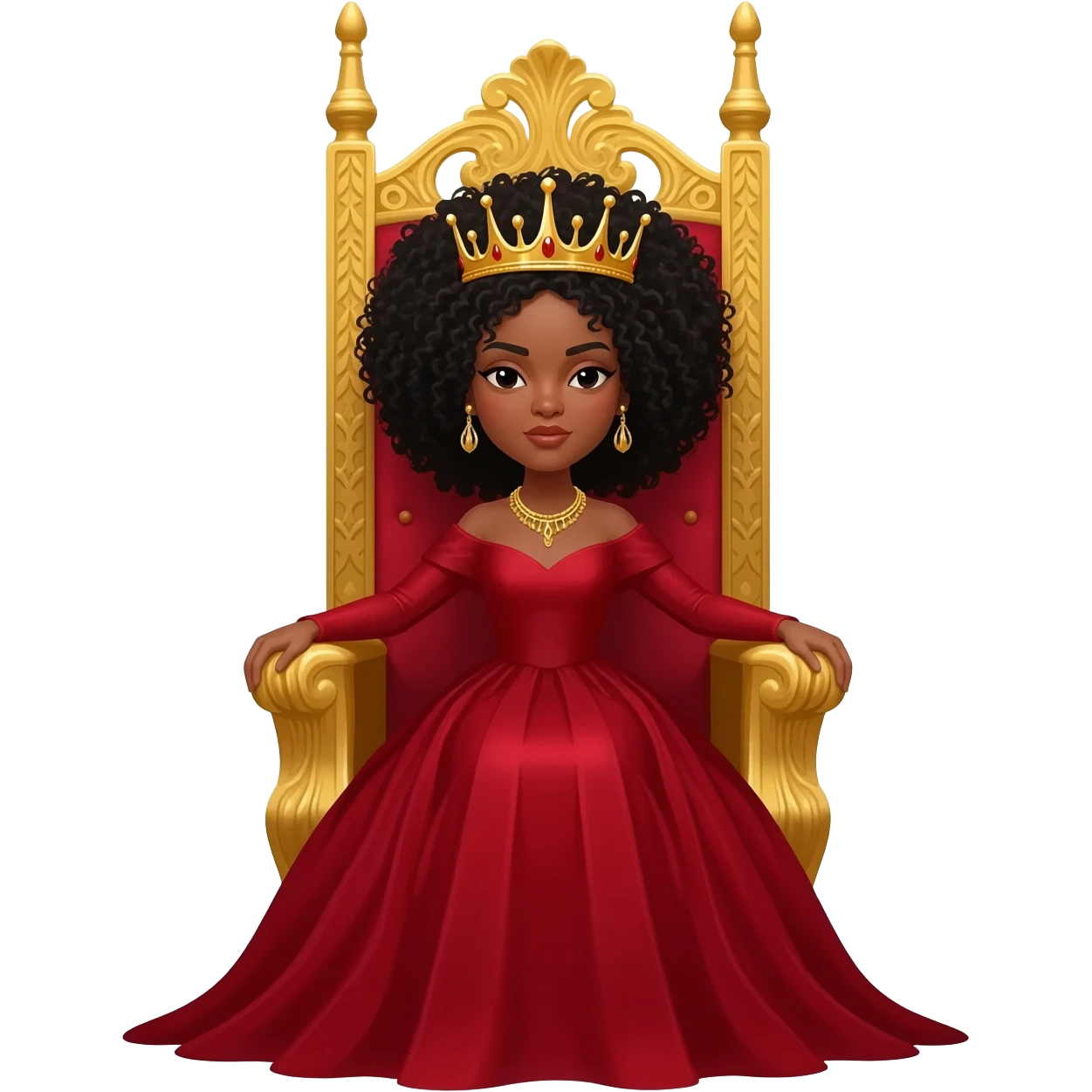 Latino queen with curly black hair emoji