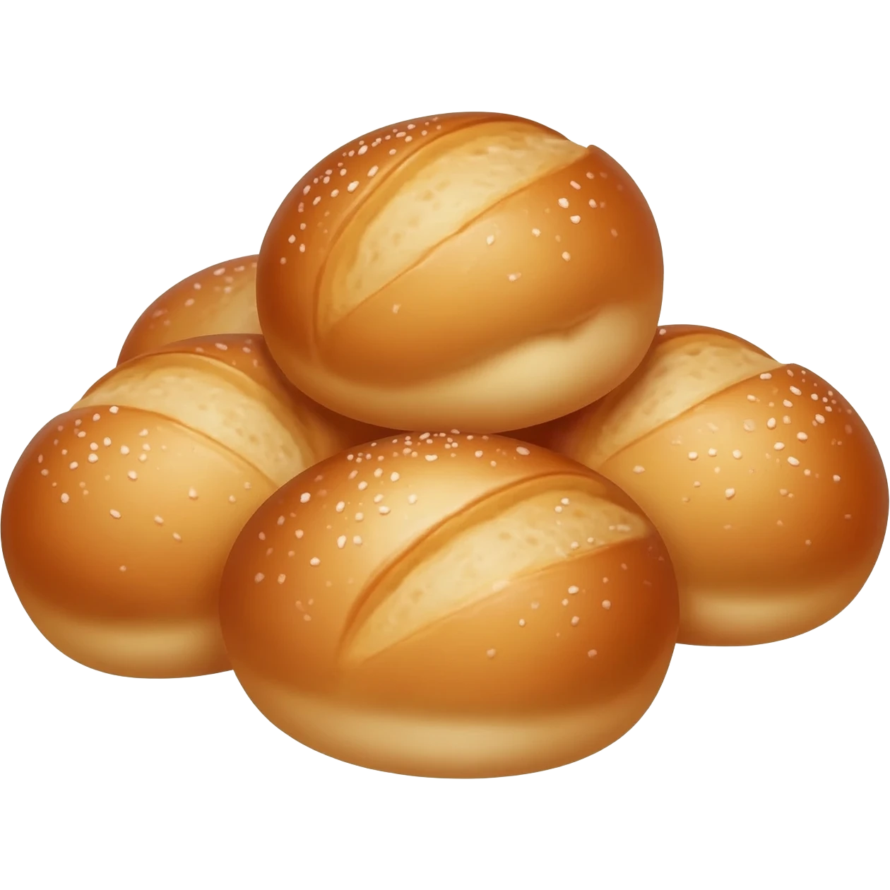 pile of round bread rolls salted emoji