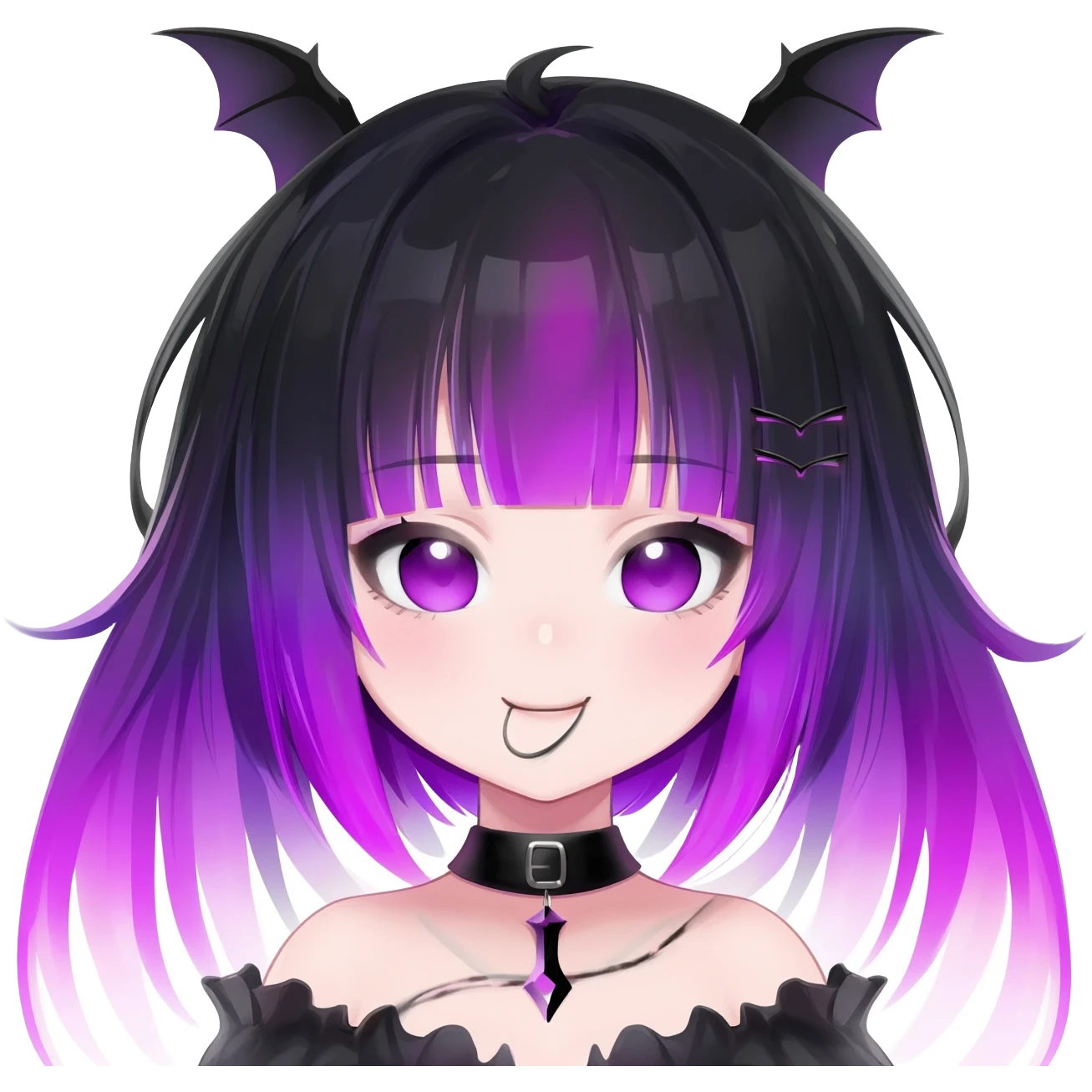 Gorgeous Cute Gothic Edgy Nebula Gradient Beautiful Anime Emo BatLady emoji