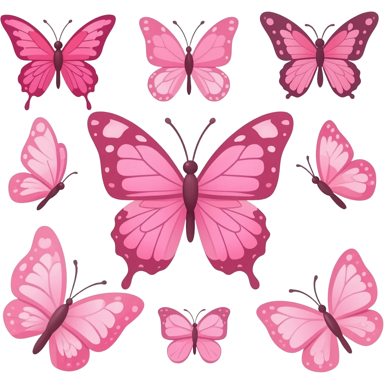 Cute multiple pink butterflies emoji