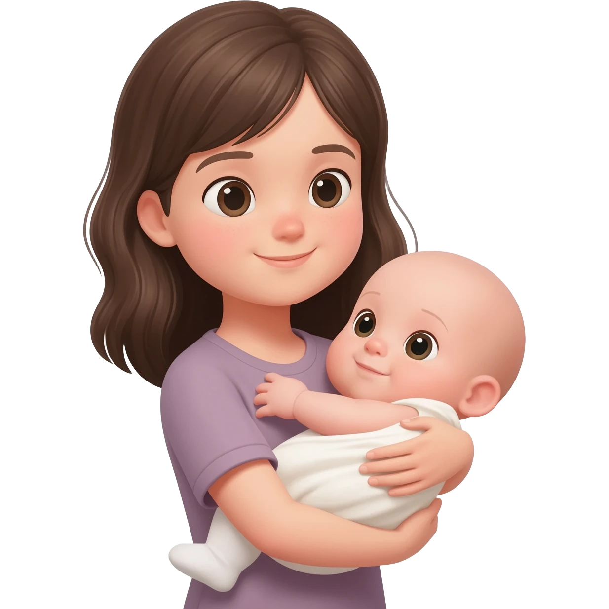 Girl with baby emoji