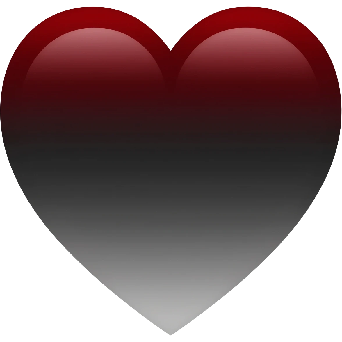 Gothic black and red and grey gradients heart emoji