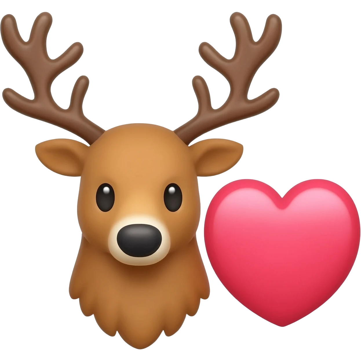 Elchkopf mit einem großen Herzen neben dran emoji