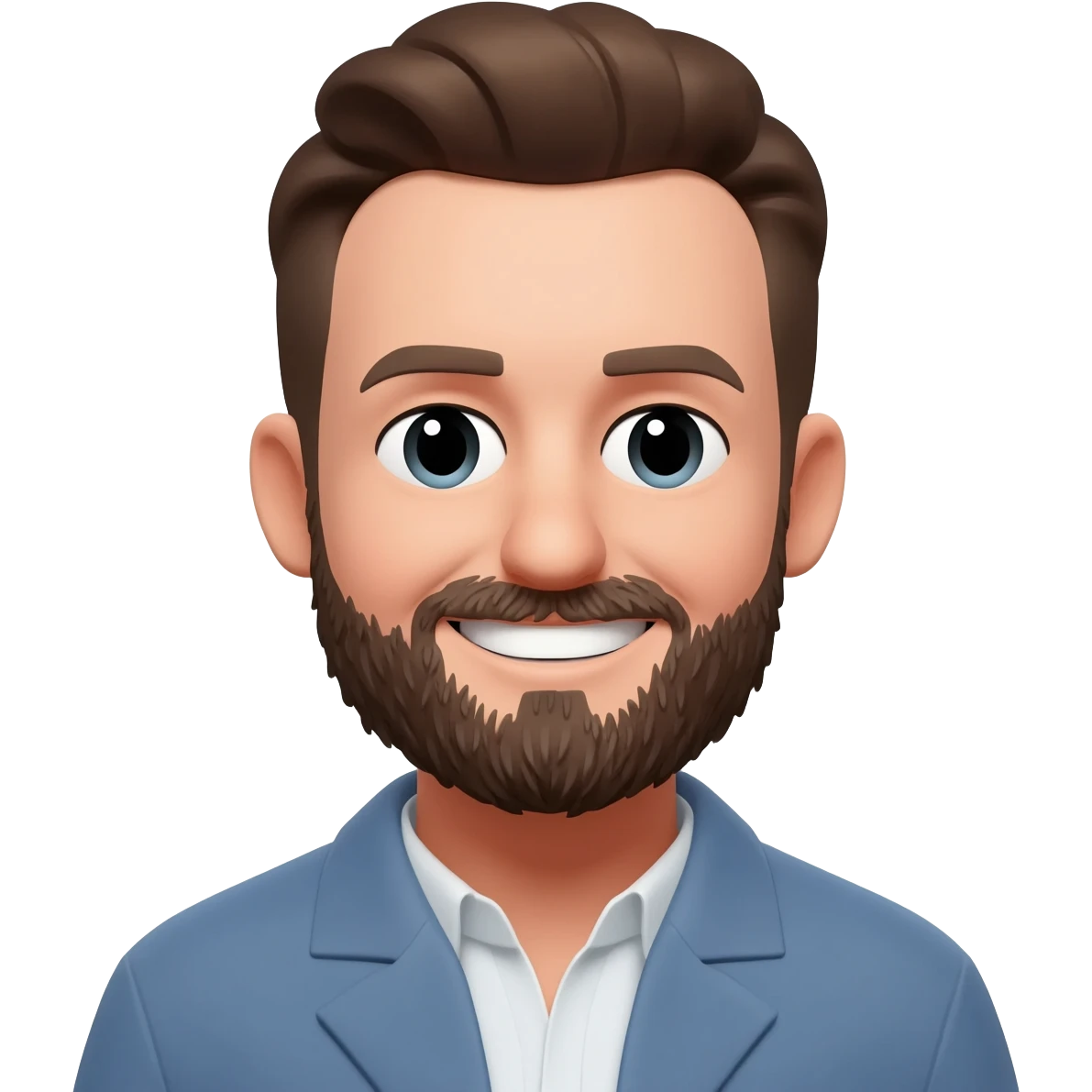 a man smiles with a beard emoji