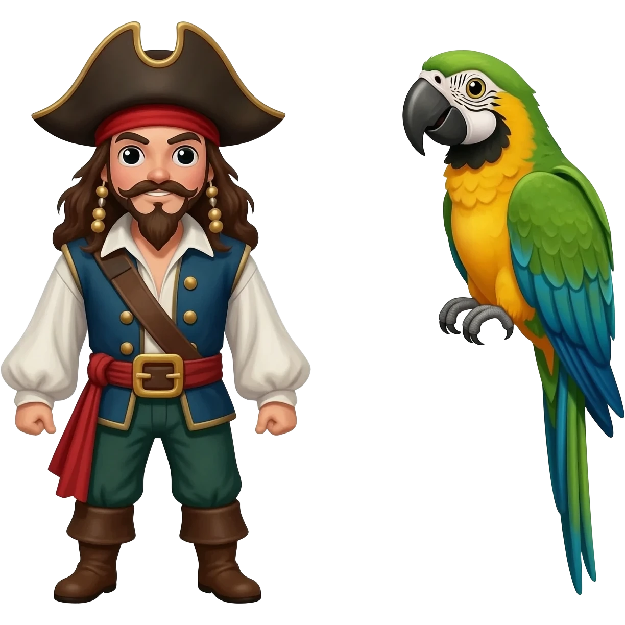 pirate and parrot emoji