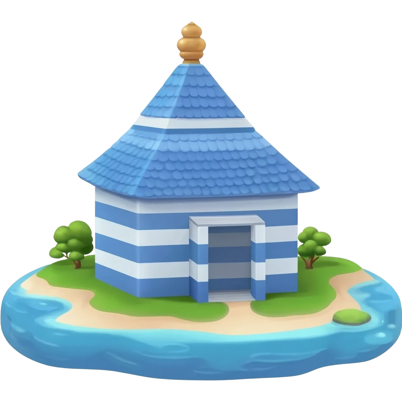 Make an emoji that looks like the temple blue and white striped building on Epstein Island emoji