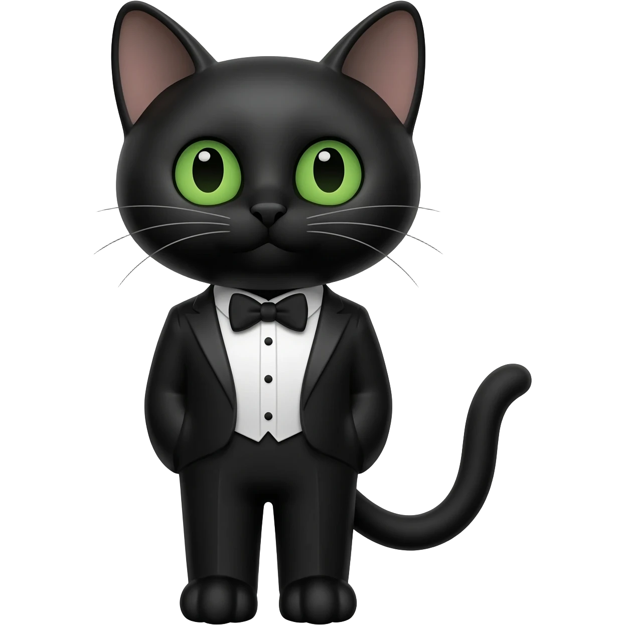 tuxedo cat with black nose and chin emoji