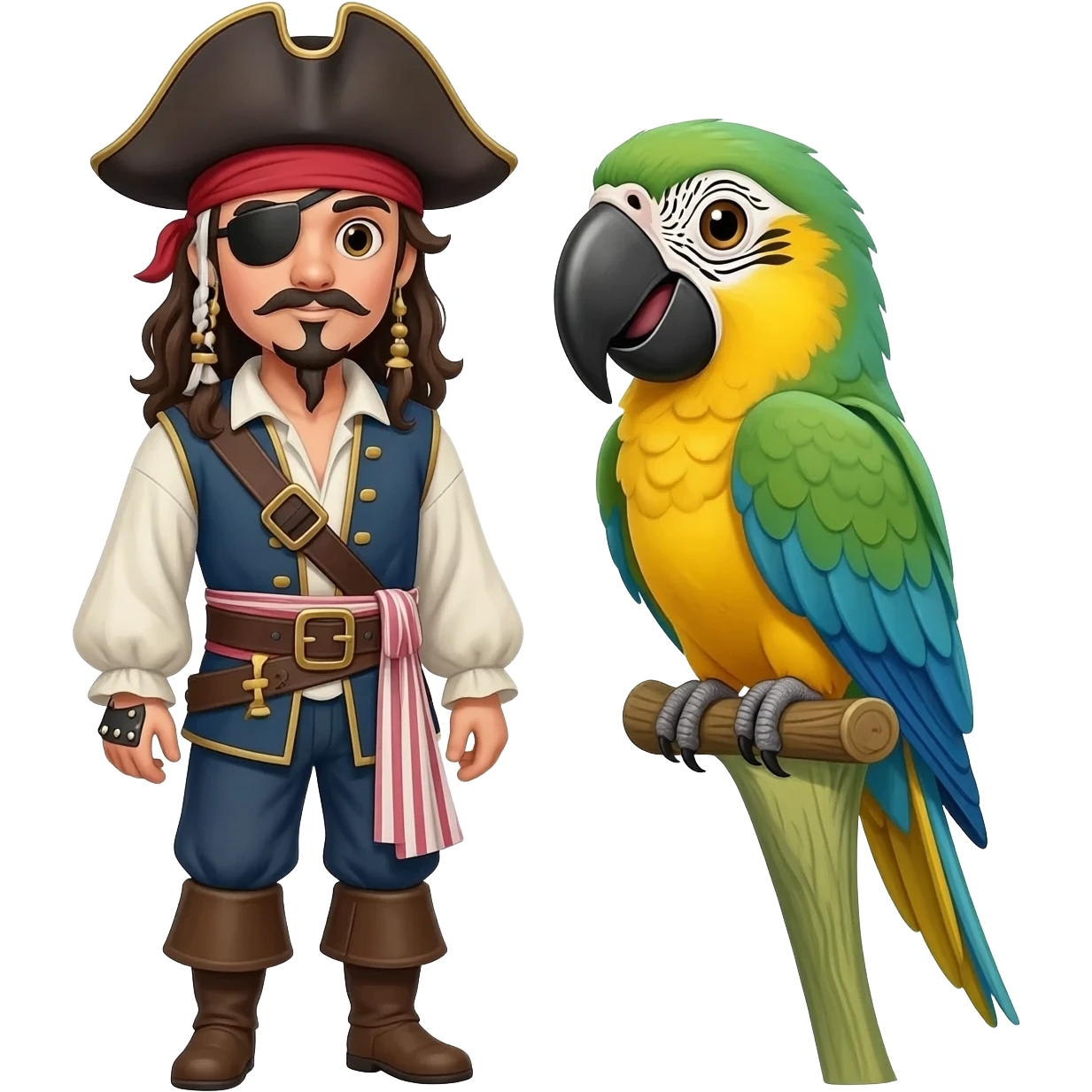 pirate and parrot emoji