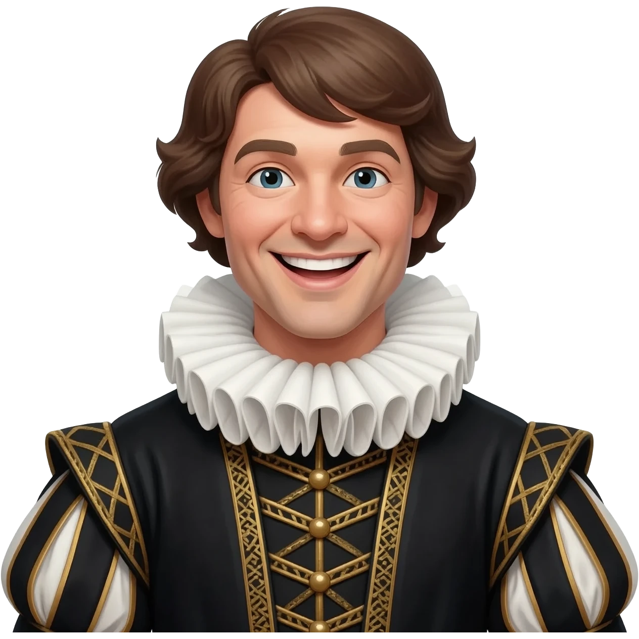 é um homem do século xvi, homem do teatro e divertido emoji
