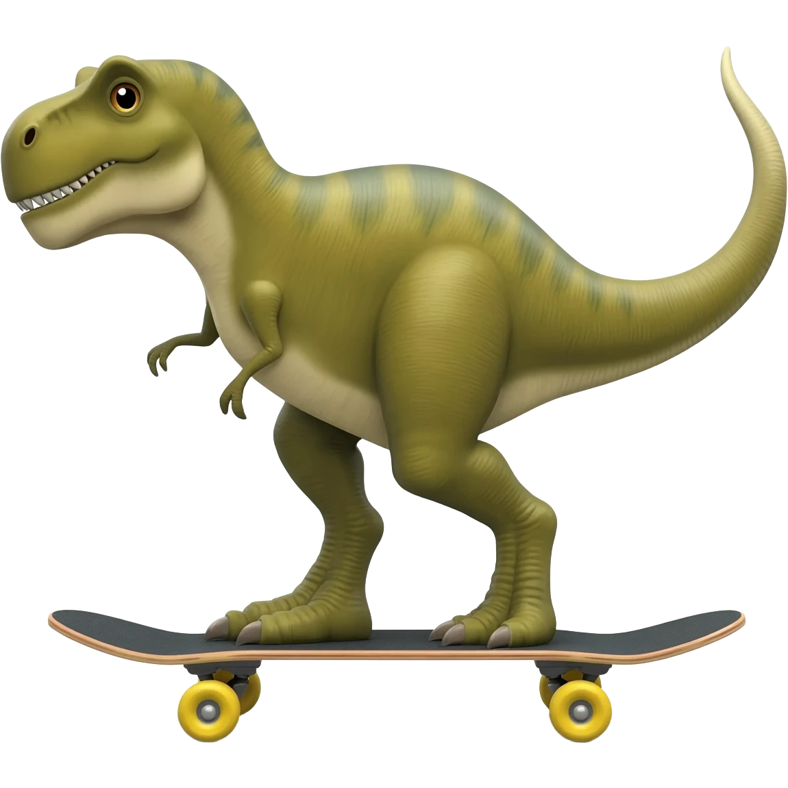 Dinosaur on a skateboard emoji