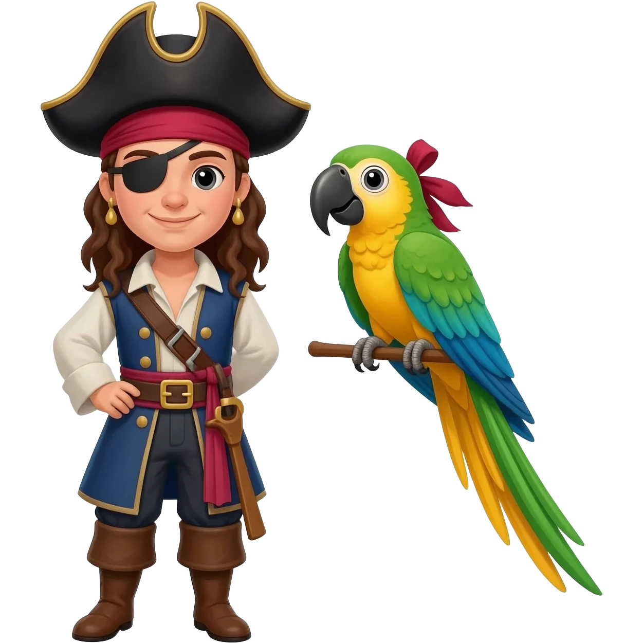 pirate and parrot emoji