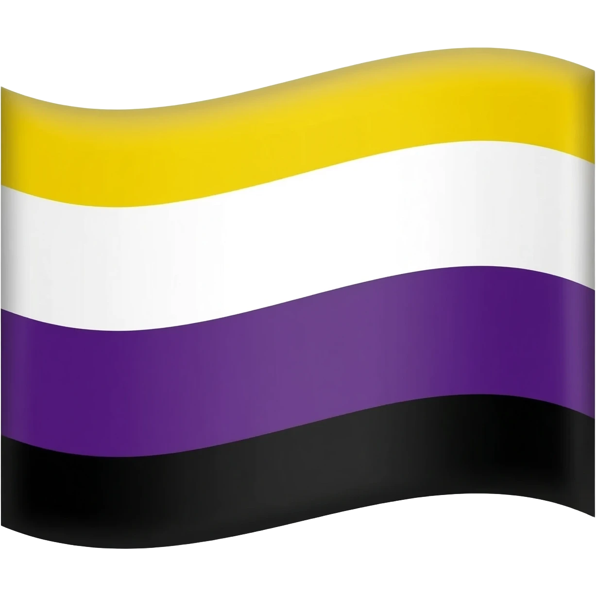 Flag with black on the bottom then purple then white then yellow emoji