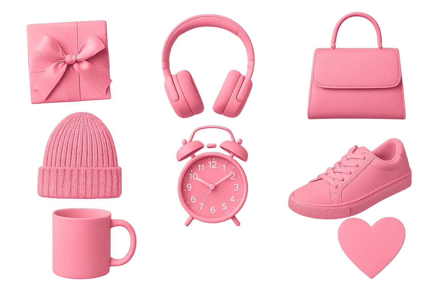 pink objects, no background emoji