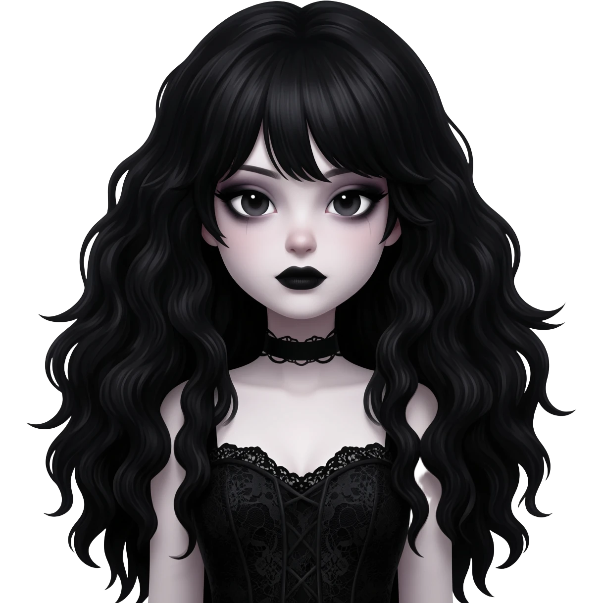 goth girl with fluffy hair

 emoji