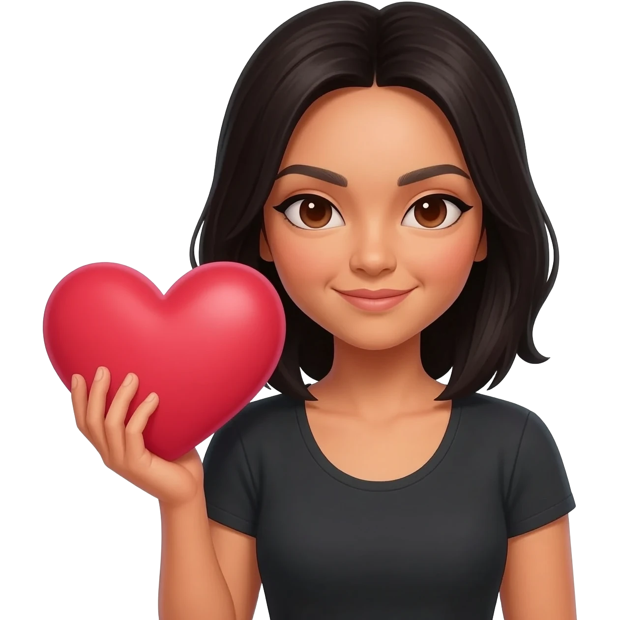 Создай эмодзи на котором изображена Ада Вонг с сердечком в руках emoji