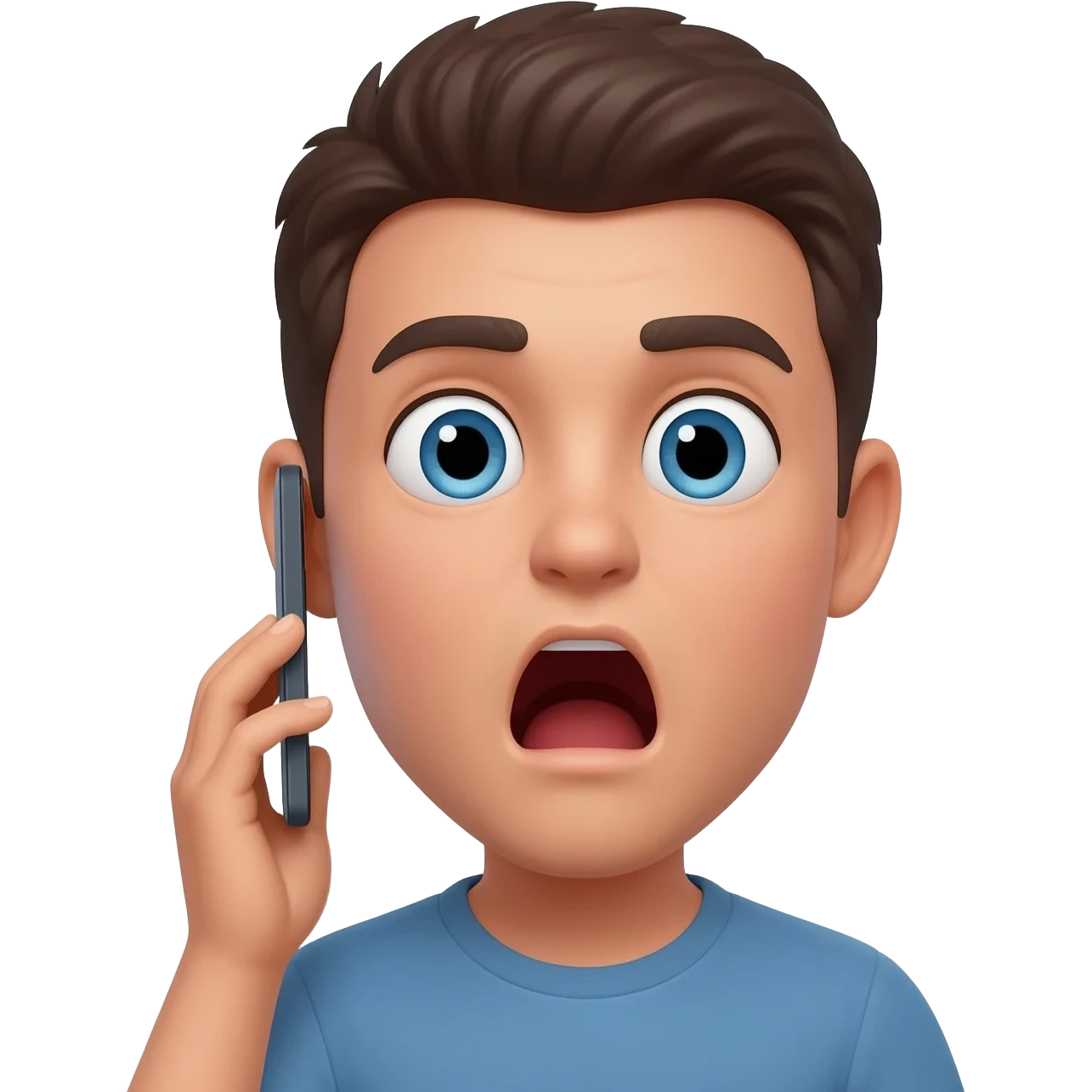 Mixture of shocked emoji and whilw holding phone emoji