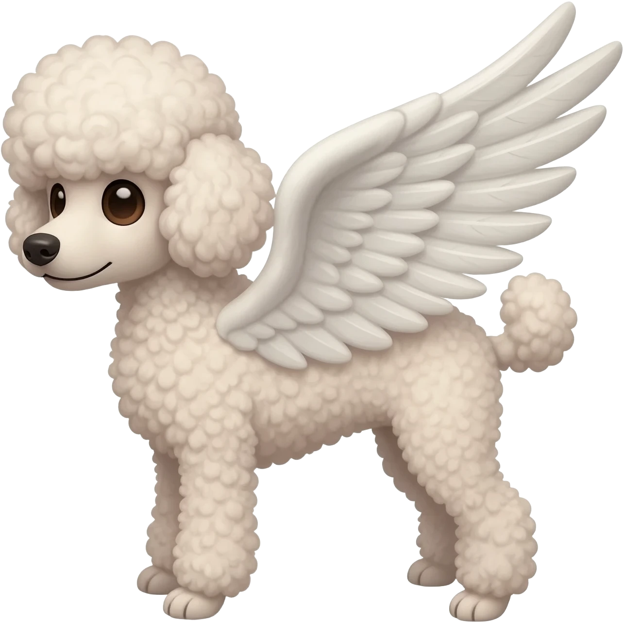 Perro poodle con alas emoji