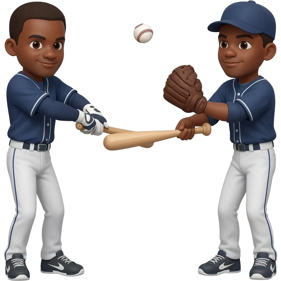 dos amigos jugando baseball hombres moreno emoji