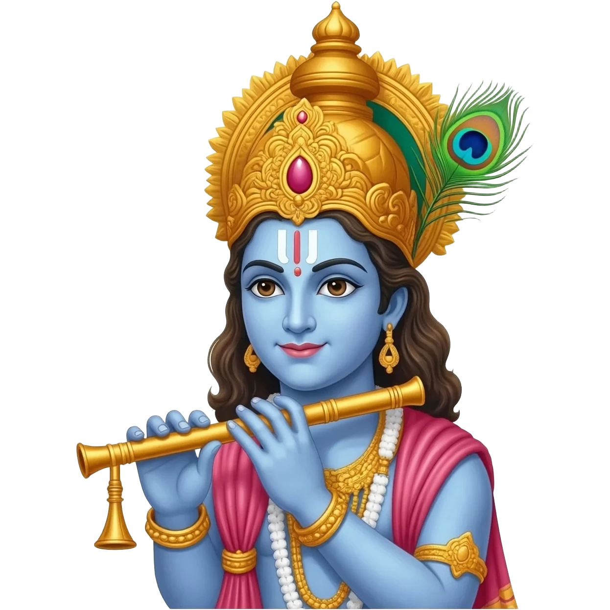 Sree krishna flute with peacock feather emoji