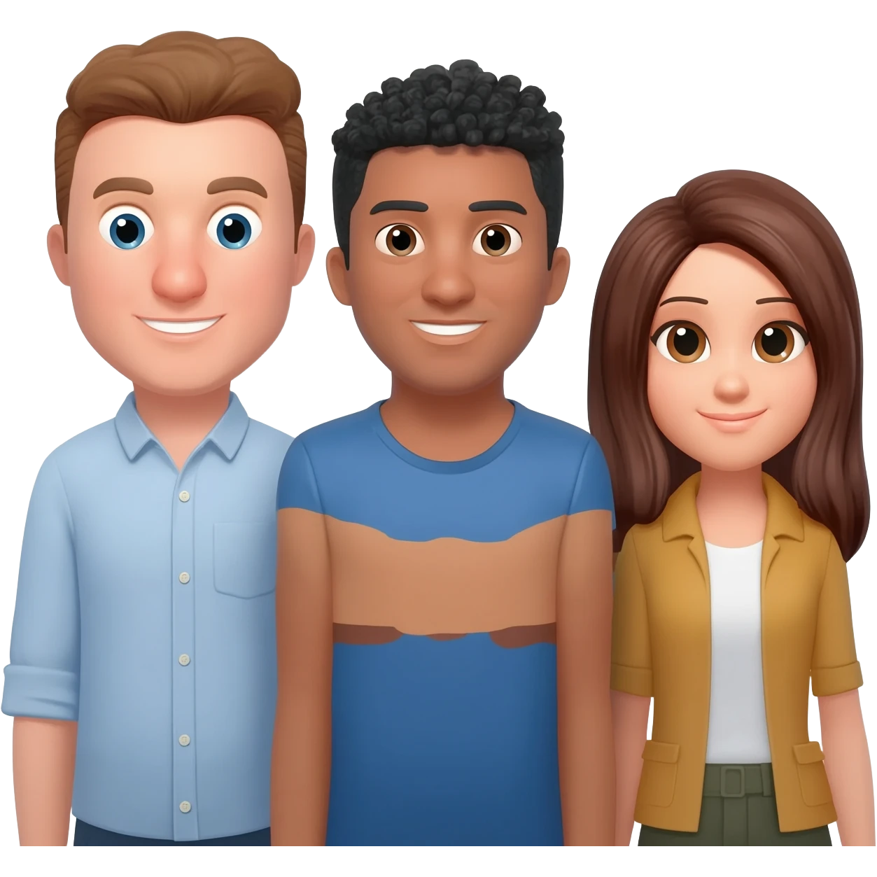 Two men and a woman are standing next to each other emoji