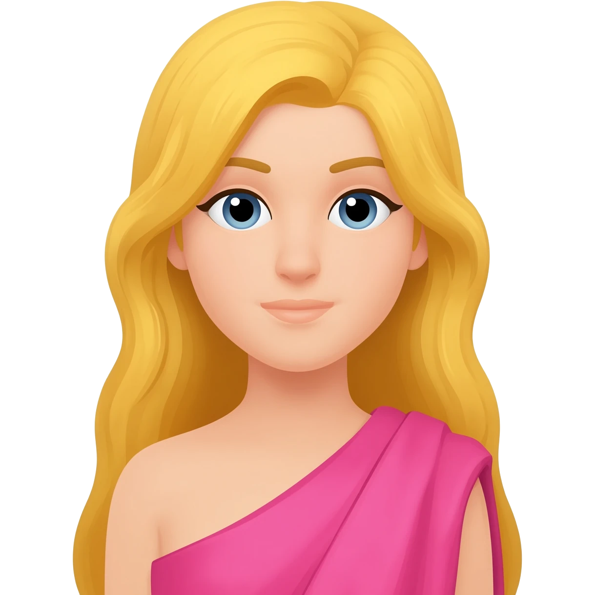 Eros from Greek Mythology with long blonde hair, pink outfit emoji