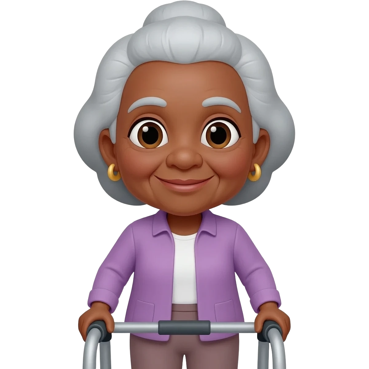 Black grandma with a walker emoji