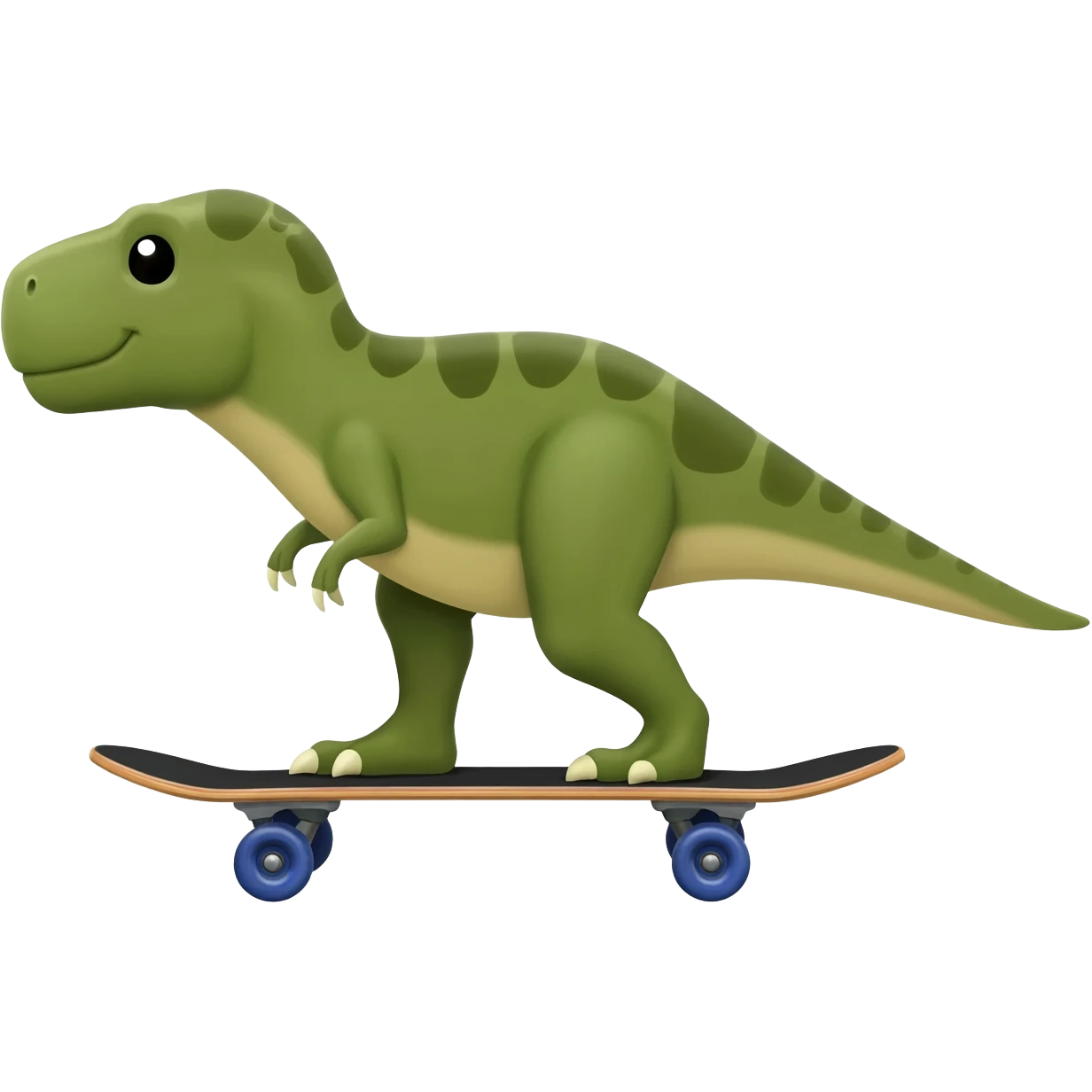 Dinosaur on a skateboard emoji