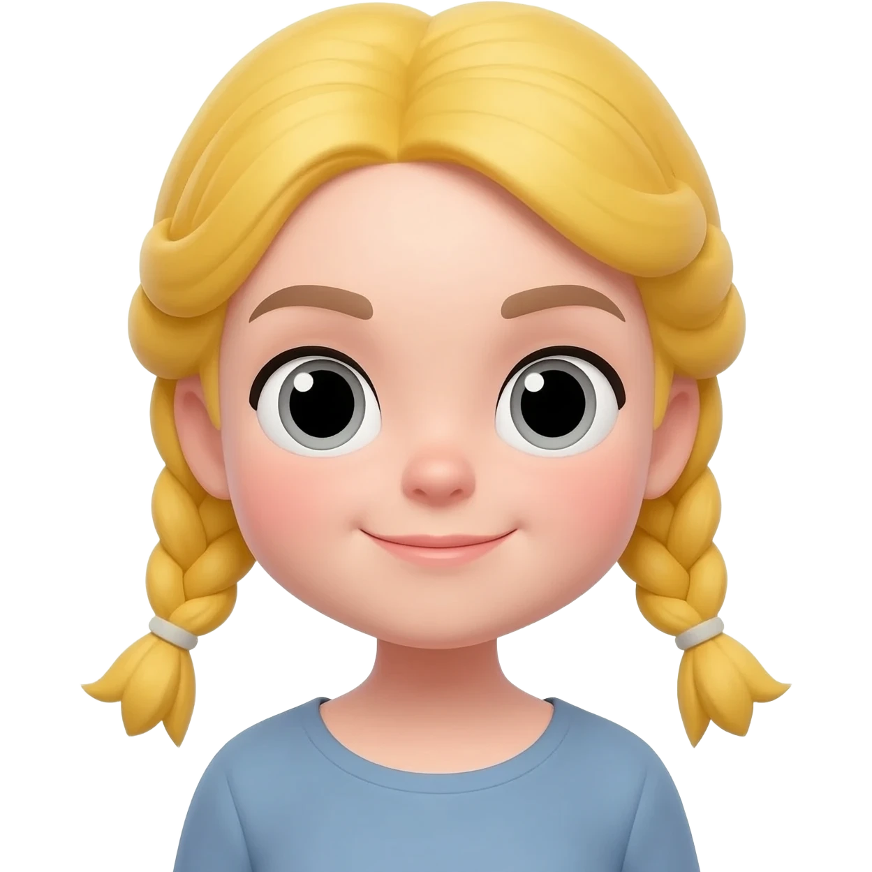A typical emoji type girl with blonde braids emoji