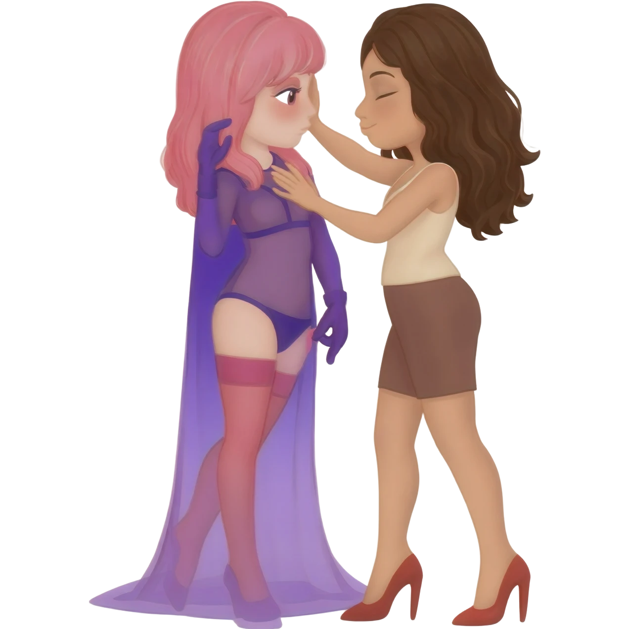 Ein Shemale hat Sex mit einer Frau. emoji