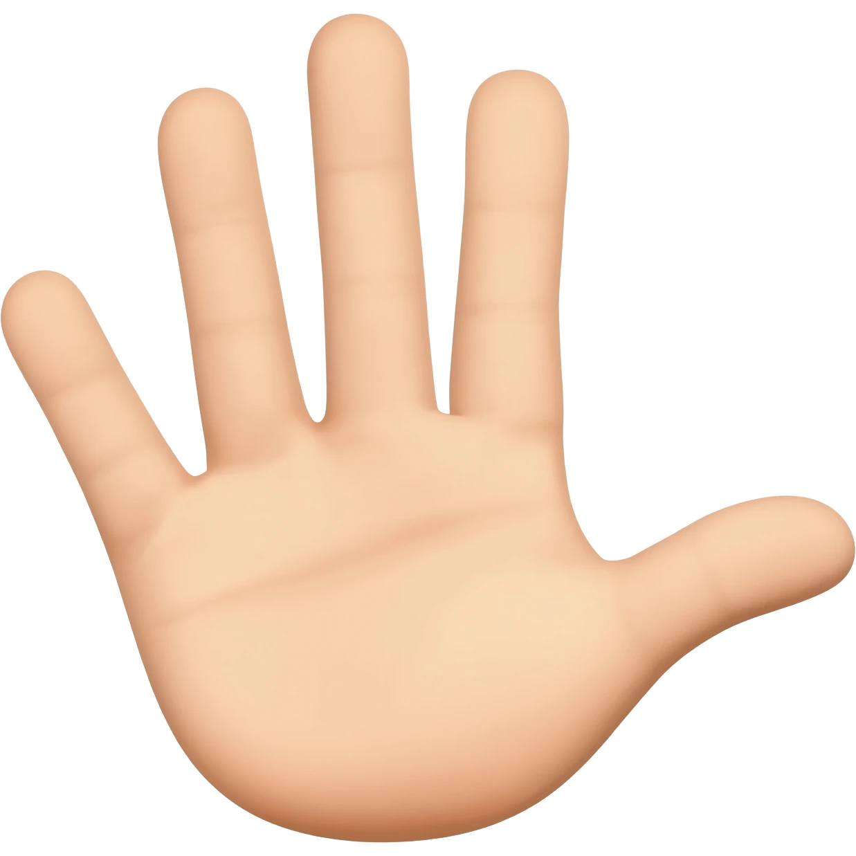 palm with four fingers up and folded thumb emoji