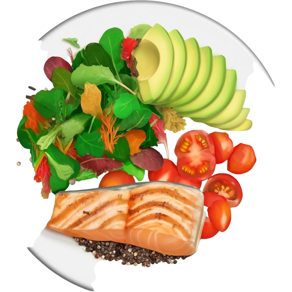 Тарелка со здоровым питанием emoji