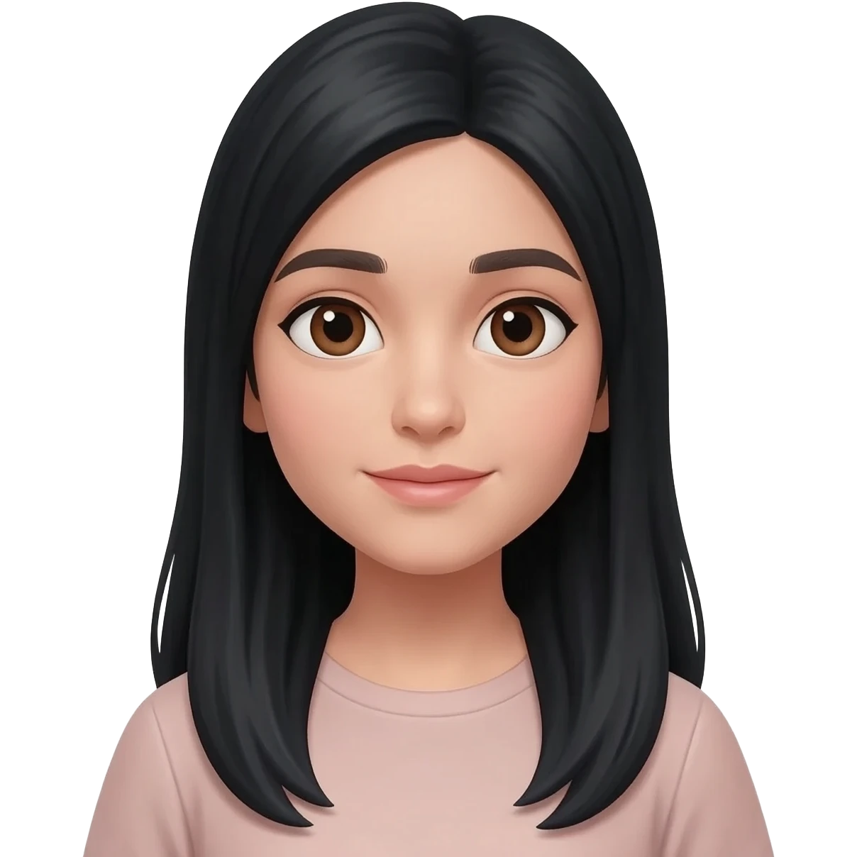 girl with long black hair and brown eyes emoji