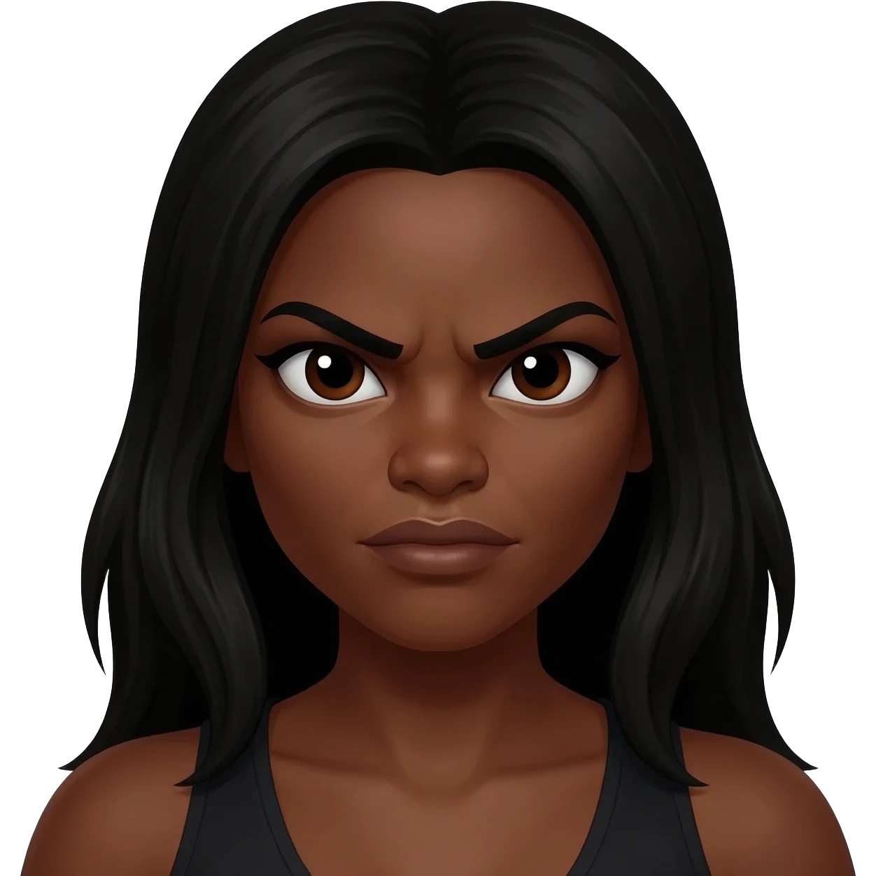 Black long haired baddie emoji