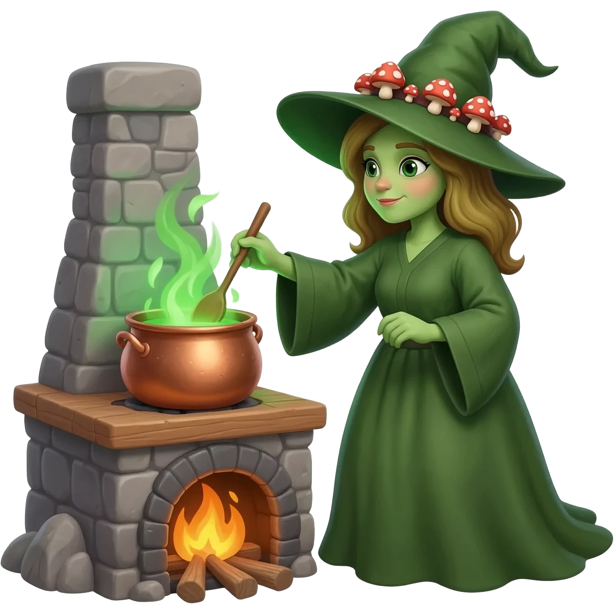 green witch cooking potion emoji