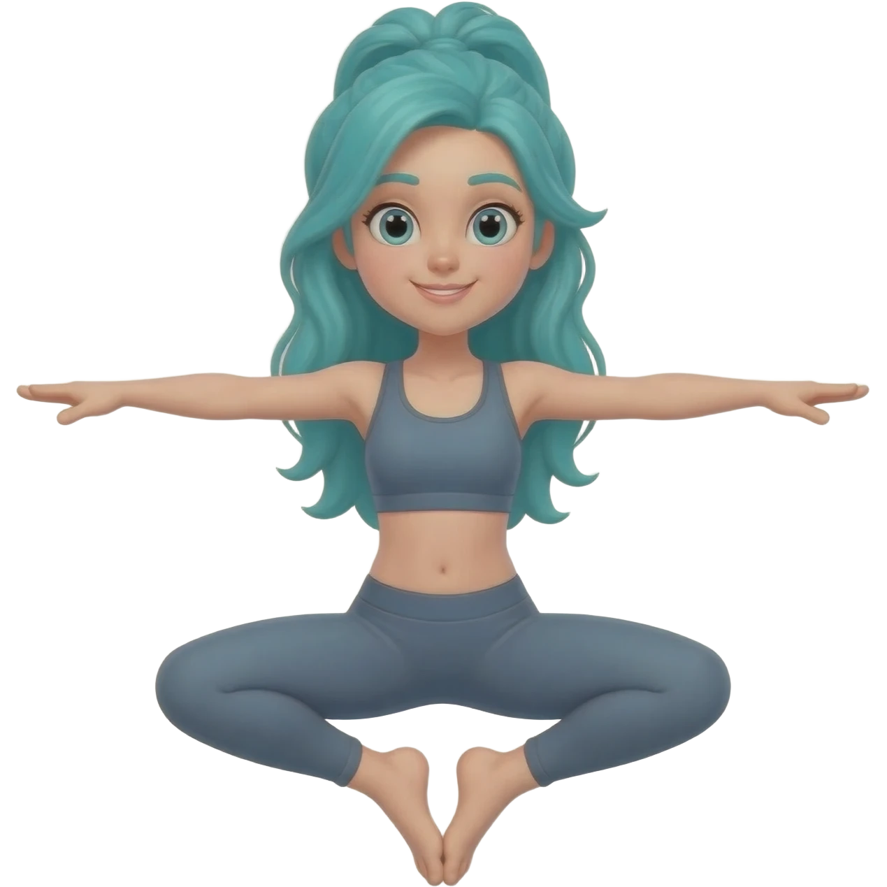 Girl turquoise’s in my workout clothes got doing aerobics aerial yoga emoji