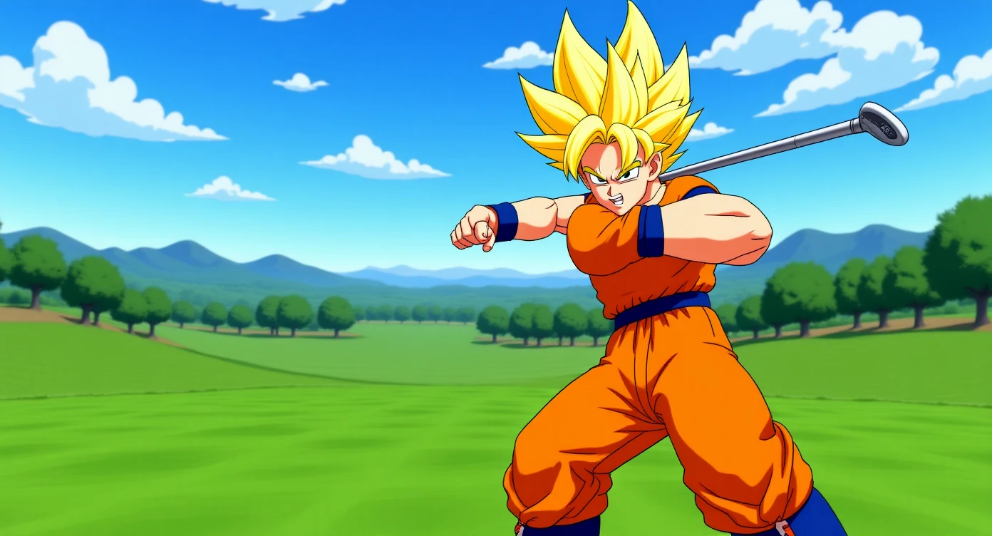 Photo of a Son goku in golf 4, dragon ball style emoji