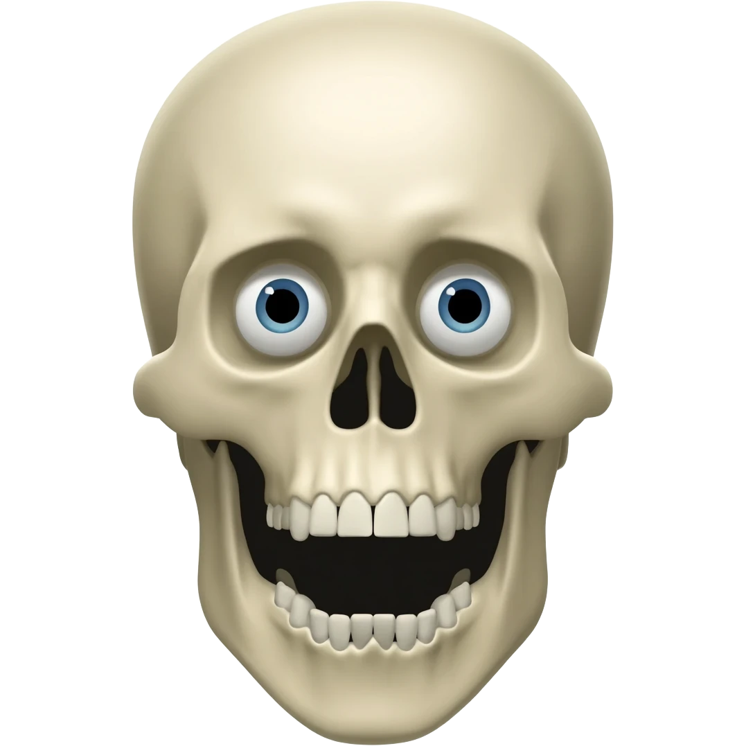 A mind blown skeleton head emoji