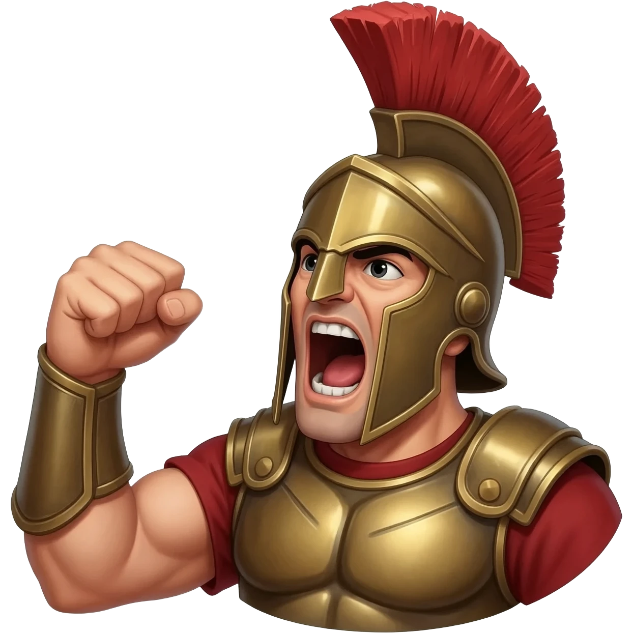 A spartan warrior shouting "HONX". Put "honx" in a speeexh bubble emoji