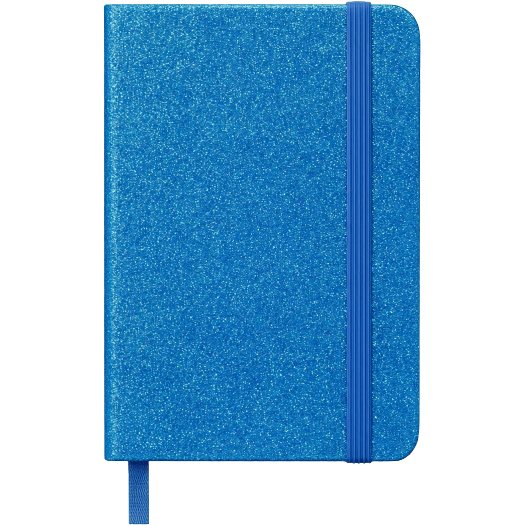 blue glitter notebook emoji