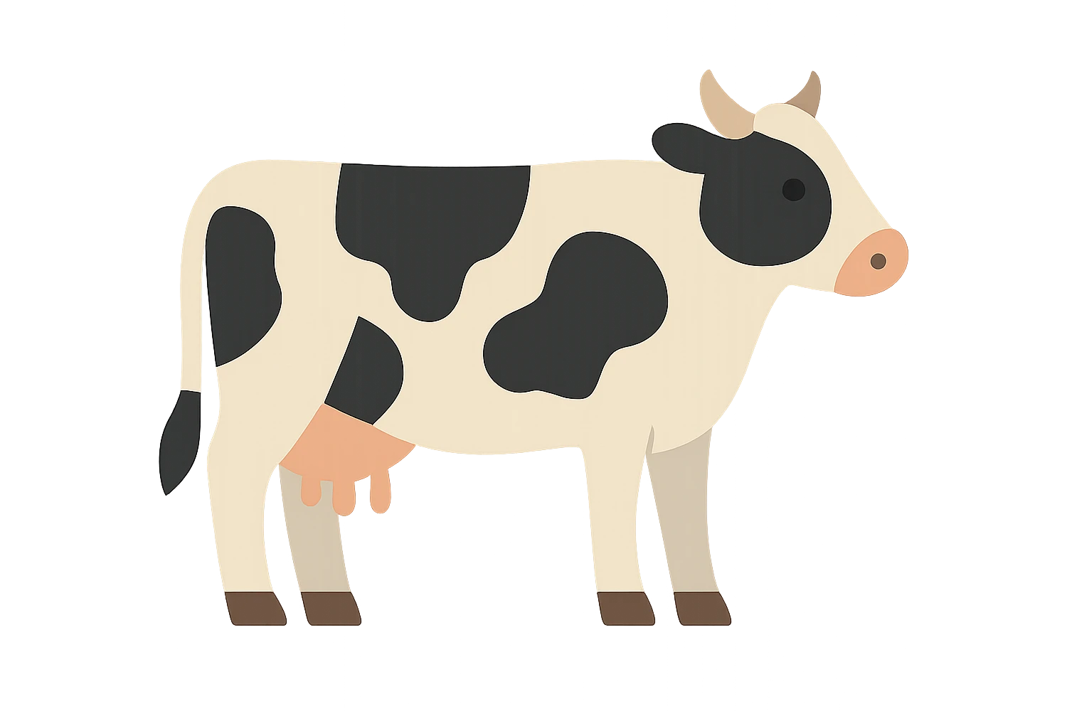 Flat design style cow emoji