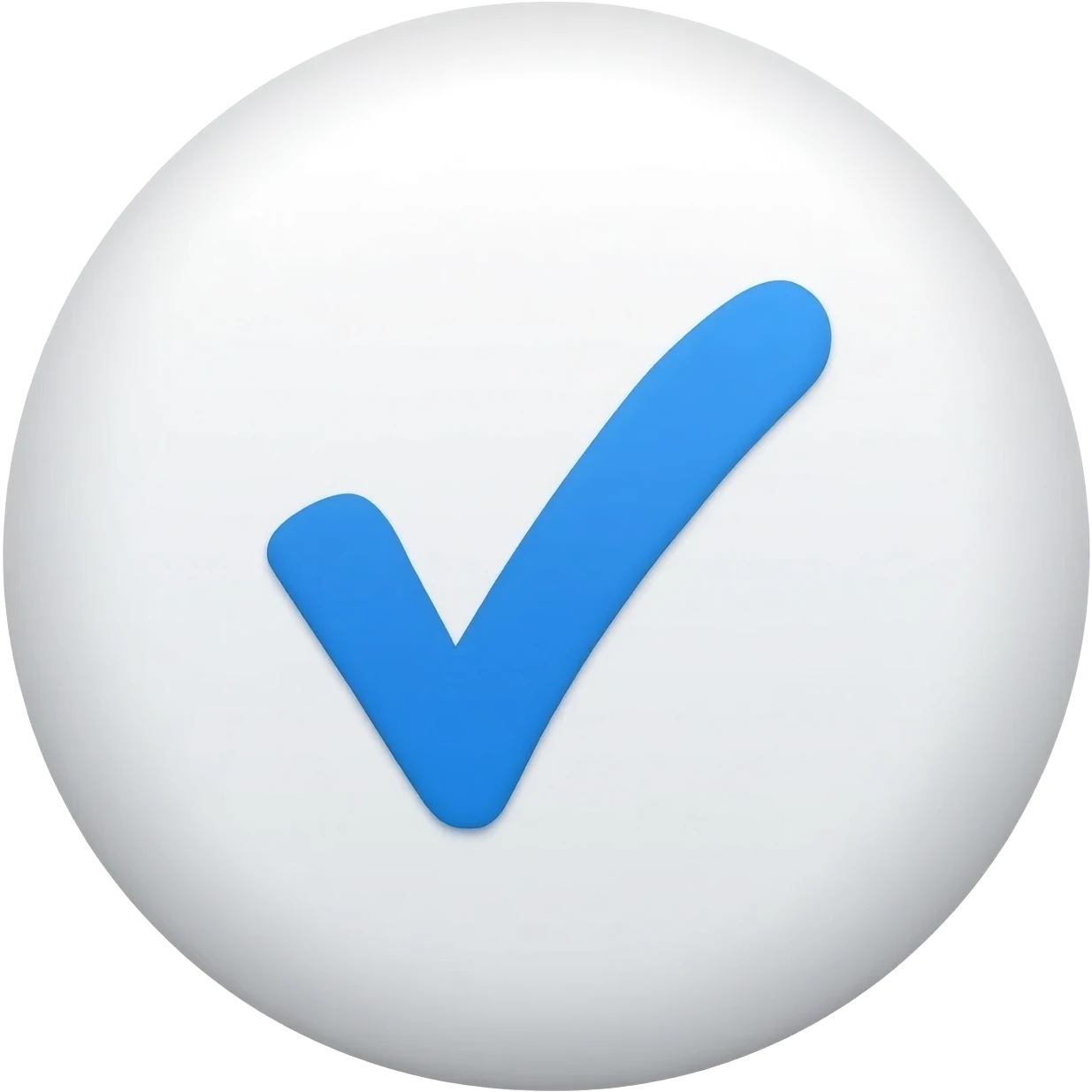 Blue tick and circle under tick circle rounded corners emoji