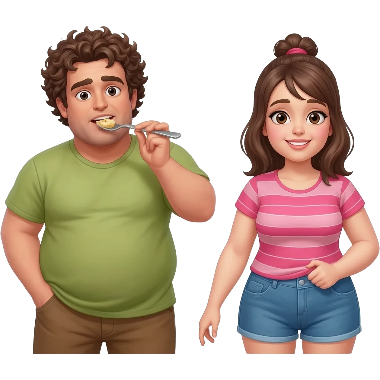 A brunette man eating a Brunette thick girls butt emoji