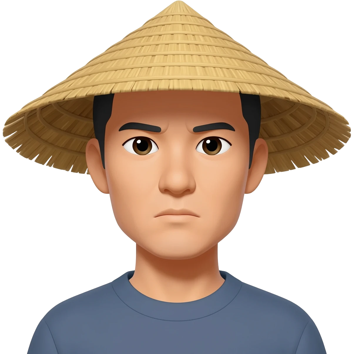 The freeze emoji but on an Asian guy with a rice hat emoji
