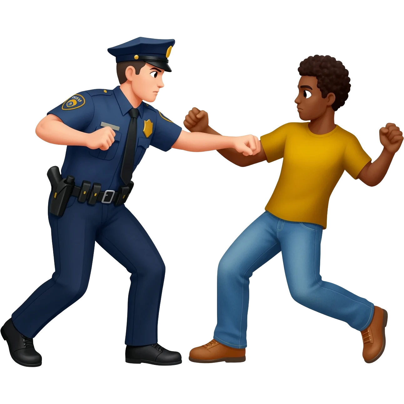 police attacking minority emoji